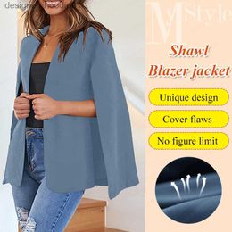Women's Cape YYYSophisticated and Fashionable Women's Small Suit Blazer with Cape Shawl. L230914