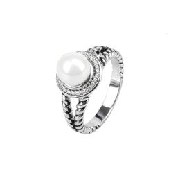 Designer DY ring Luxury Top Imitation Pearl 8MM Ring with Imitation Diamond New INS ring Accessories jewelry High quality stylish romantic Valentine's Day gift