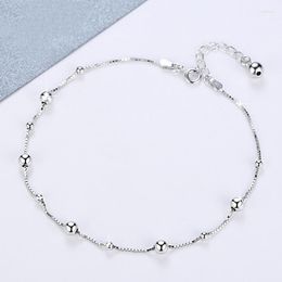 Anklets Fashion 925 Sterling Silver Anklet Fine Jewellery Small Bead Foot Chain For Women Girl S925 Ankle Leg Bracelet