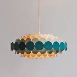 Pendant Lamps Modern Parlor Led Lights Red/Blue 220V Restaurant Bedroom Hall Hanging Light Fixtures Nordic Hanglamp Home Loft Deco