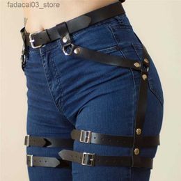 Belts Women's PU Leather Sword Belt Waist Garter Handmade Body Bondage Sexy Leg Suspenders Restraints Belt BDSM Harness Q230914