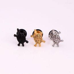 Stud Earrings Fashion Punk Tortoise Colour Gold Black Stainless Steel Like Small Animal Ear Jewellery For Men