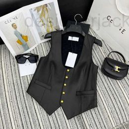 Women's Vests Designer 2023 Autumn New High end Wear Small Sheepskin Vest Coat Street Trendy Motorcycle Style Black UWSU