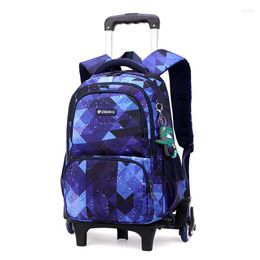 School Bags Kids Bag With Wheels Rolling Backpack For Boys Children Detachable Wheeled Schoo Student Trolley Luggage