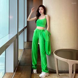 Women's Two Piece Pants 2023 Women 3 Sets Sportwear Elegant Hooded Crop Top Summer Female Suit Fashion Solid Joggers Tracksuit Wide Leg S-XL