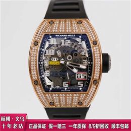 Richarmilles Mechanical Automatic Watches Swiss Movement Watch Mens Wristwatches Serie RM029 Mens 18k Rose Gold Diamond Inlaid Watch Hollow out WN-896