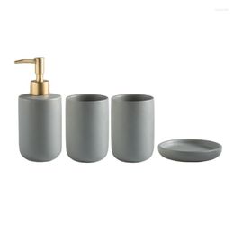Bath Accessory Set YYSD Lotion Bottle Bathroom Storage 4Pcs/Set Soap Dispenser Box Toothbrush Cup Holder