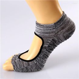 Women Socks Colourful Cotton Toe Cover Yoga Separator Ladies Silicone Exposed Back Open Five Finger WSB028