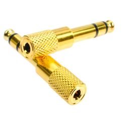 Plug 6.5mm 1/4" Male to 3.5mm 1/8" Female Jack Stereo Headphone Headset for Microphone Gold Plated