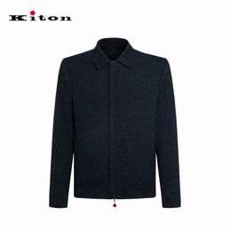 Mens Jackets Spring kiton Wool Blended Blue Business Casual Jacket