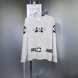 Luxury brand knit sweater beaded sweatshirt C designer pullover coat embroidered jacket women's wool jacquard sweaters long sleeve shirt