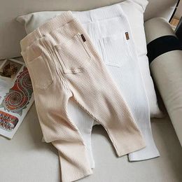 Trousers 2023 Spring Autumn Fashion Baby Girls Boys Leggings Cotton Big PP Pants Kids Long High Waist Children's Pant