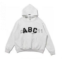 Mens Hoodies Sweatshirts Hot style hoodie hooded designer men hoodies ABC flocking letter fashion brand high street loose fit versatile casual pure cotton sweater x