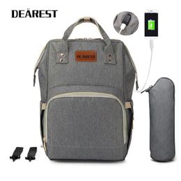 Diaper Bags DEAREST Multifunctional Large Capacity Mommy Bag With Built in USB Charging Port 600D Waterproof Fabric Cart Hanging 230914