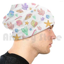 Berets Pretty Watercolor Seashells Sticker Pack-Beach Vibes Beanies Pullover Cap Comfortable Sea Shell