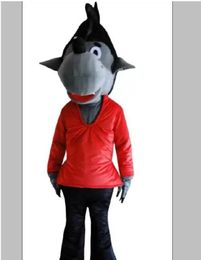 Big bad wolf mascot costume Factory direct sale red T shirt costumes