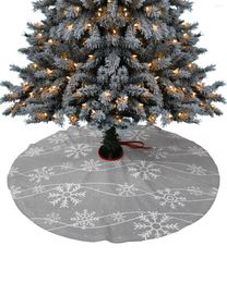 Christmas Decorations Snowflakes Grey Tree Skirt Xmas For Home Supplies Round Skirts Base Cover