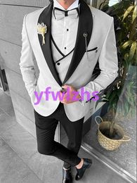 Customise tuxedo One Button Handsome Shawl Lapel Groom Tuxedos Men Suits Wedding/Prom/Dinner Man Blazer Jacket 126117