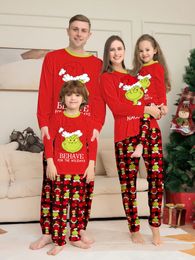 Xmas letter red Pyjamas Christmas Matching Pyjamas Set Home Clothing Mother Daughter Father Son Rompers Sleepwear dog cute Outfit