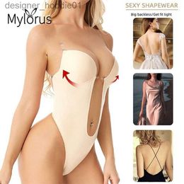 Womens Shapers Womens Shapers Sexy Bodysuit Corset Backless Shapewear Deep VNeck Body Shaper U Plunge Thong Shaper Waist Trainer Push Up PartyDress Underwear 220