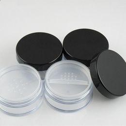 Storage Bottles 100pcs 20g Cosmetic Jars Powder Sifter Black Lid Mesh Empty Box Jar Containers Makeup