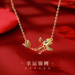 Jewelry Pouches Chinese Style Fashion Design Has A Fish Pendant Necklace Every Year. Female National Tide Court Joker Girl Clavicle Chain