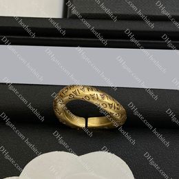 Vintage Classic Letter Ring Designer Men Women Gold Ring High Quality Couple Rings Simple Hip Hop Jewellery Luxury Christmas Gift