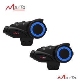 Motorcycle Intercom Maxto M3 Waterproof Bluetooth Wifi Video Recorder 6 Riders Helmet Interphone Hd 1080P Lens Drop Delivery Automobil Dhpku