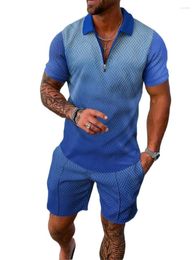 Men's Tracksuits Summer Upscale Clothing Casual Fashion Polo Shirt Set Business Style Outfit Golf Vintage Tracksuit Oversized Sportswear