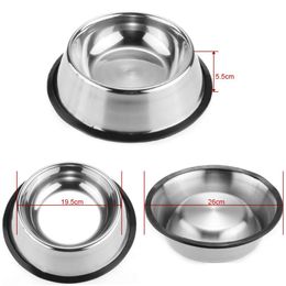 Dog Bowls Feeders Stainless Bowl Pets Steel Standard Pet Puppy Cat Food Or Drink Water Dish 77 Drop Delivery Home Garden Supplies Dhfg3