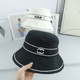 Fashion Bucket Hat Cap für Frauen Männer Baseballkappen Beanie Casquettes Schwarze weiße Fischerei Eimer Hats Patchwork Hochwertige Herbst Winter Wide Rand Hüte Geschenk