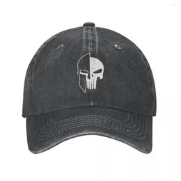 Ball Caps Spartan Skull Baseball Cap Fashion Distressed Denim Sparta Warrior Headwear Unisex Style Outdoor Summer Gift Hats