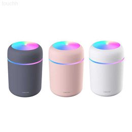 Humidifiers Creative LED Colourful Cup Humidifiers USB Home Car Mini Humidifier for Bedroom L230914