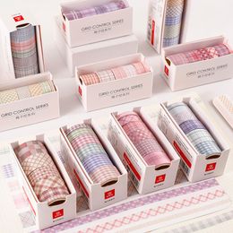 Practical Decorative Stickers Plaid and Paper Tape Set Creative Stationery Diy Ledger Stickers Simple Stickers