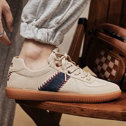 Dress Shoes Men German Trainers Casual Vintage Sneakers sports shoes Mens Leather Sneakers male Retro Design Lace-up Breathable Sneakers 230914