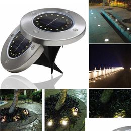 Lawn Lamps Leds Ground Light Solar Garden Lights 16 Led Lighting Waterproof Pathway Lamp For Yard Driveway Decoration Drop Delivery Ou Dhviz