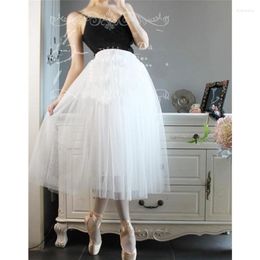 Stage Wear Ballet Skirt 80cm Long Tutu Ballerina Tutus Girl Costumes Women Lyrical 2 Layers Tulle With Lining