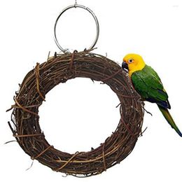 Other Bird Supplies Toy Rattan Hanging Pet Birds Parrot Macaw Hoop Cage Climb Swing Chew Bite Ring