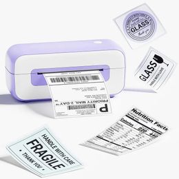 4x6" Shipping Label Printer For Small Business - High Speed Thermal Label Maker Work With Windows,Mac,Linux&Chrome OS, Purple Shipping Printer For Shipping, Barcode