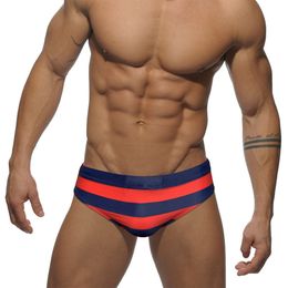 Underpants Jessborn Men's Striped Swimming Trunks Adult Sexy Close Fitting Briefs Seaside Vacation Surfing Bikini 230914