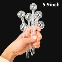 5.9inch length Transparent Glass Pipe Oil Nail Burning Jumbo Pipes 3cm Big Bowl Pyrex Glass Burner Concentrate 15cm Thick Clear Great LL