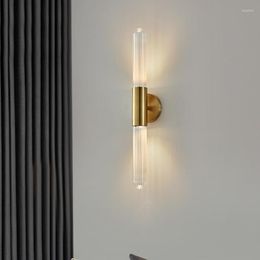 Wall Lamps Modern Clear White Glass Lamp Living Room Bedside Sconce Gold Metal Aisle Bathroom Minimalist Lighting E27 110-240V