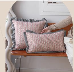 Pillow Pastoral Throw Cover Retro Living Room Sofa Rectangle