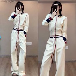 Womens Tracksuits Womens Two Piece Pants Casual Suits Designers CE Jackets Coats For Women Long Sleeve Zipper Jacket Cool Girls Streetwear Womens Clothing Set E131 L