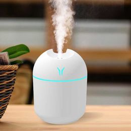 Humidifiers 250ML USB Mini Air Humidifier Aroma Essential Oil Diffuser For Home Car Ultrasonic Mute Mist Maker Diffuser with LED Colour Lamp L230914