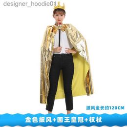 Women's Cape Halloween clothing cosplay cloak cape children's adult performance service princess king Crown performance clothes L230914