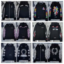 Ch Hoodies Sweatshirts 2023 Winter Print Pullover Chromes Hooded Hearts Arm Quality Ch Loose Chromeheart Sanskrit f31