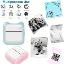 Thermal Printer+4 Rolls Of Printing Paper, Suitable For Electronic Toy Printers Such As Portable Photos, Text Qr Codes, Etc. For Teenagers