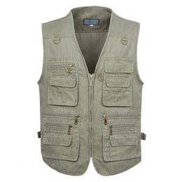 Men's Vests 8XL 9XL 10XL Male Casual Summer Big Size Cotton Sleeveless Vest With Many 16 Pockets Men Multi Pocket Pograph Waistcoat 230914