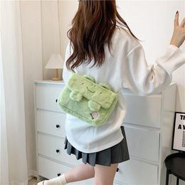 Duffel Bags Portable Messenger Bag Animal Cartoon Plush Large Capacity Daily Girls' One-Shoulder Cute Leisure Crossbody